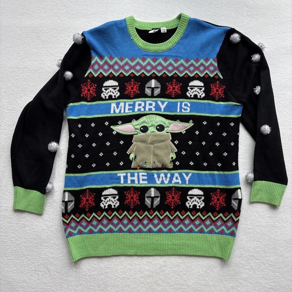 Star Wars Licensed Unisex Ugly Christmas Sweater Adult Small Medium Yoda Warm